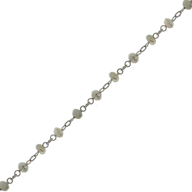 White Gold and  Gray Diamond Bead Chain