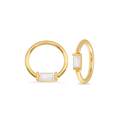 Seamless Ring with Horizontal Fixed Baguette