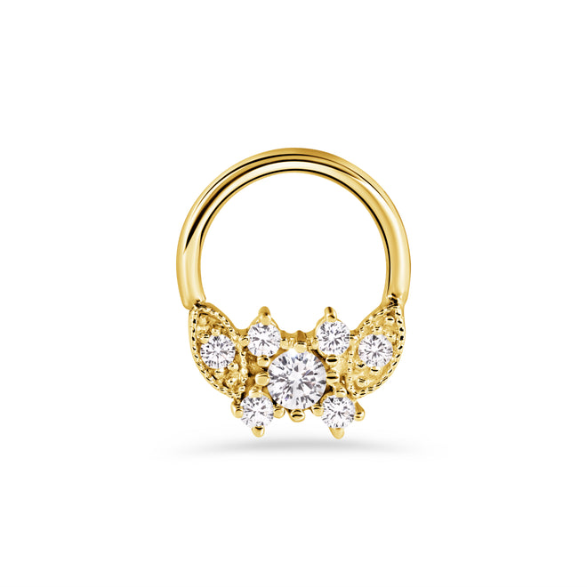 Gemmed Butterfly Seamless Ring