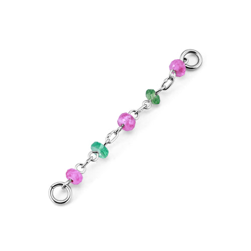 Green and Pink Sapphire Chain