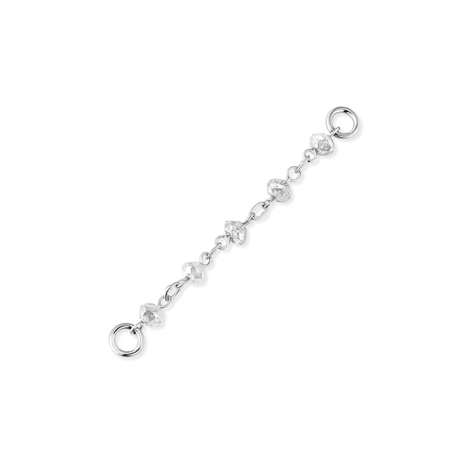 White Gold and Gray Diamond Bead Chain