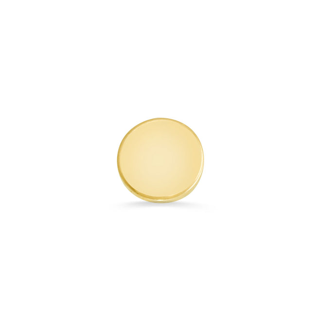 3.5mm Round Disc - 14K Yellow Gold 25g Threadless Mirror Polished