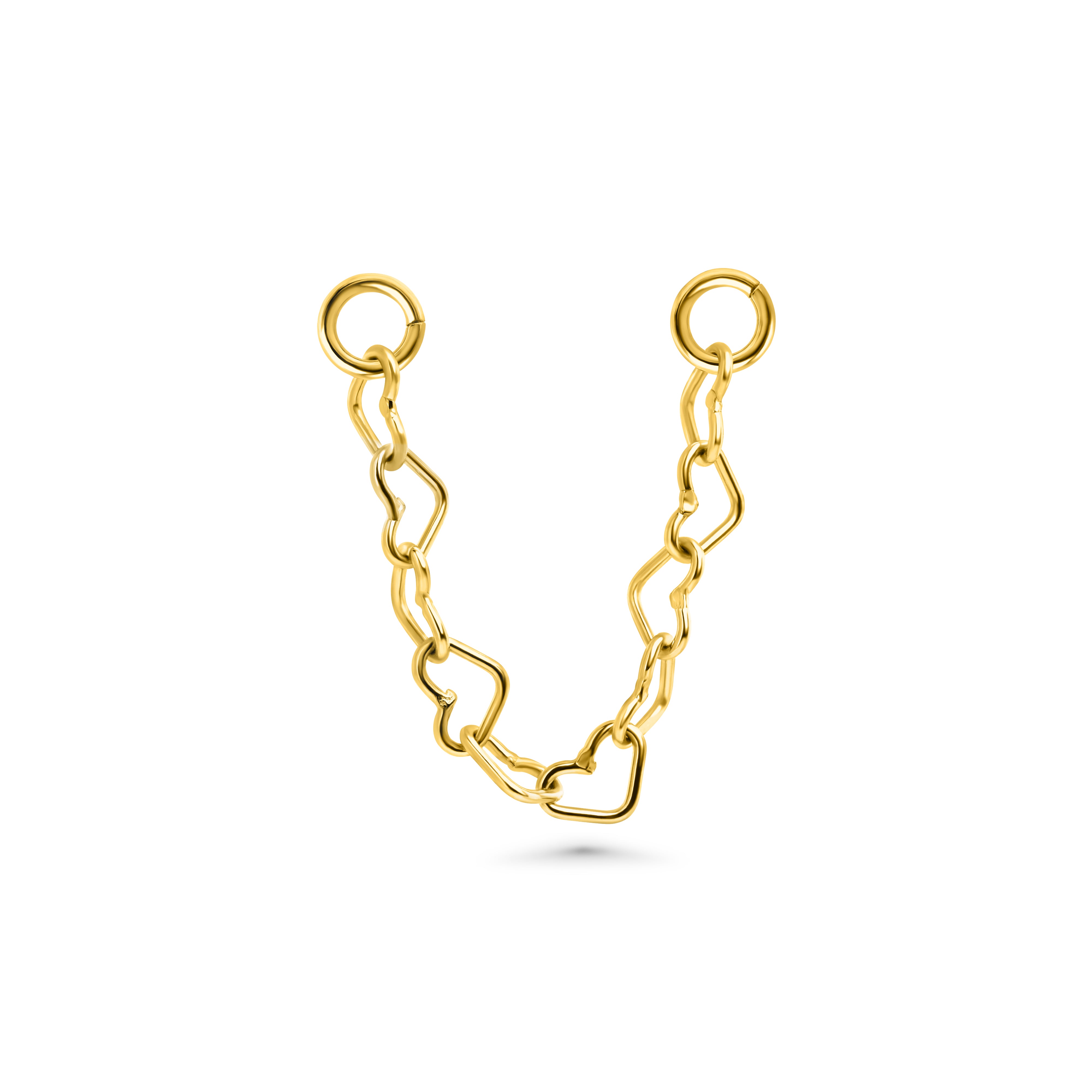 14K Tri-color Gold Chain 3.5mm Heart Link Chain Necklace (16, 18, 20, 22,  24 Inches) - Walmart.com