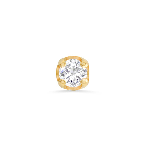 Copy of Classic Prong - 2.5mm 14K Yellow Gold 25g threadless | White CZ