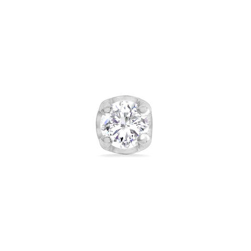 Classic Prong - 1.5mm 14K White Gold 25g threadless | White CZ