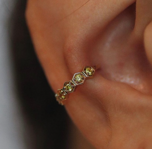 5 Gem Hexagon Seamless Ring