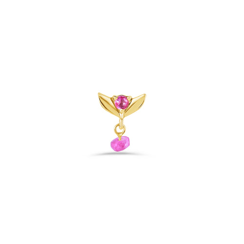 Tulip Dangle with Raw Gem