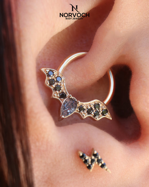 Gemmed Bat Seamless Ring