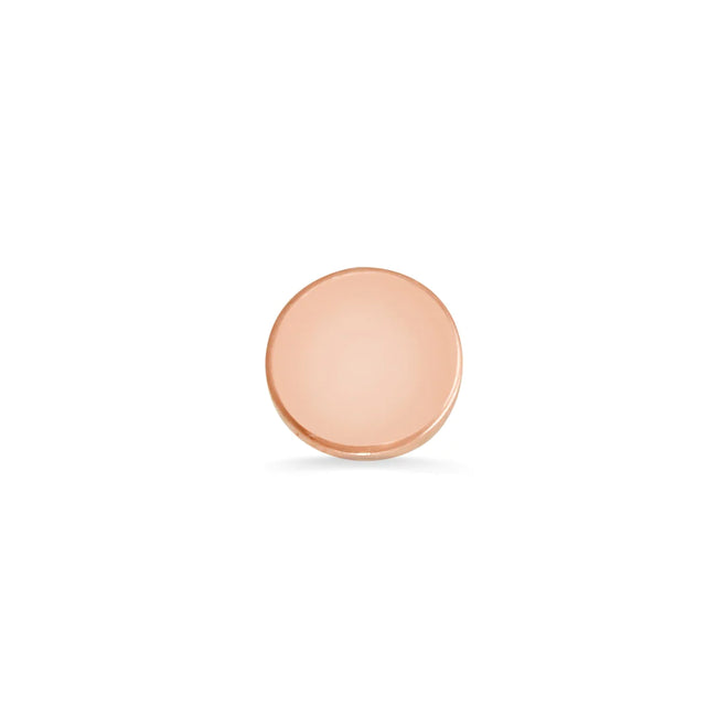 4mm Round Disc - 14K Rose Gold 25g Threadless Mirror Polished