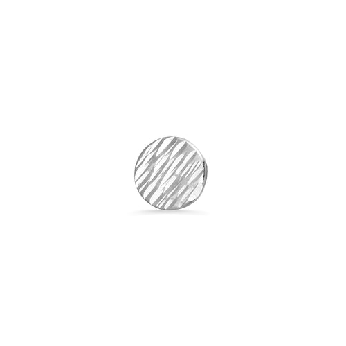 3.5mm Round Disc - 14K White Gold 25g Threadless Diamond-Cut