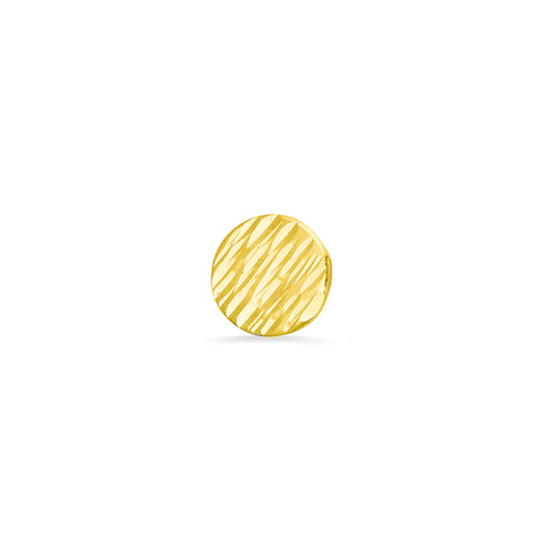 3mm Round Disc - 14K Yellow Gold 25g Threadless Diamond-Cut