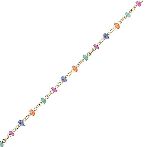 Multi-Color Bead Sapphire Chain