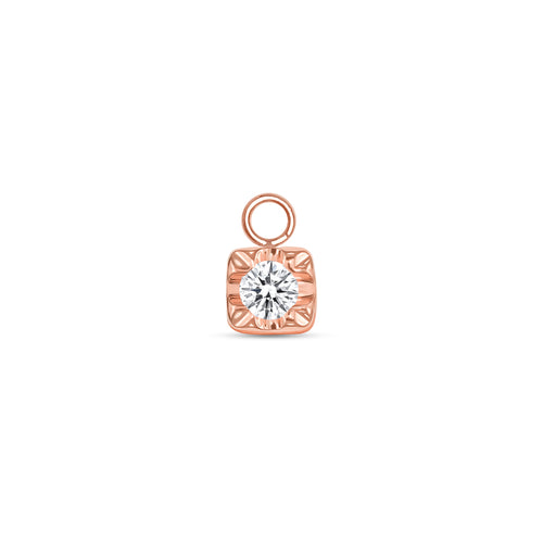 Square Prong with Gem Charm