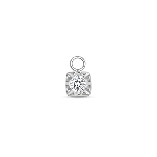 Square Prong with Gem Charm
