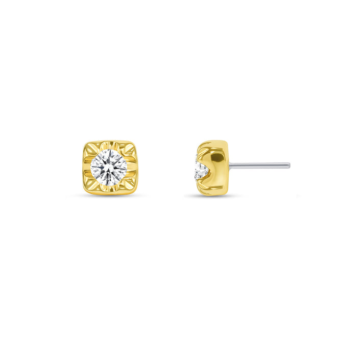 Square Prong with Gem